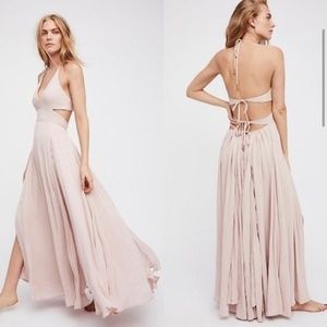 Free People Lillie Flowy Maxi Slit Dress Size S